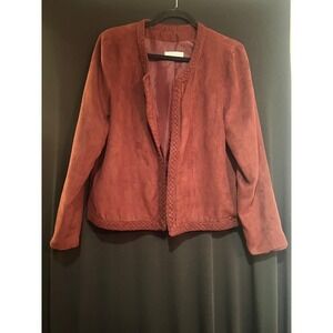 Women's Burgandy Christopher & Banks‎ Faux Suede Jacket Size M